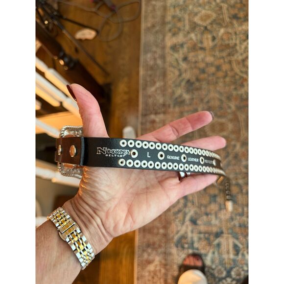 Western Glam Nocona Rhinestone Studded Leather Belt, 41 inch belt main image 5
